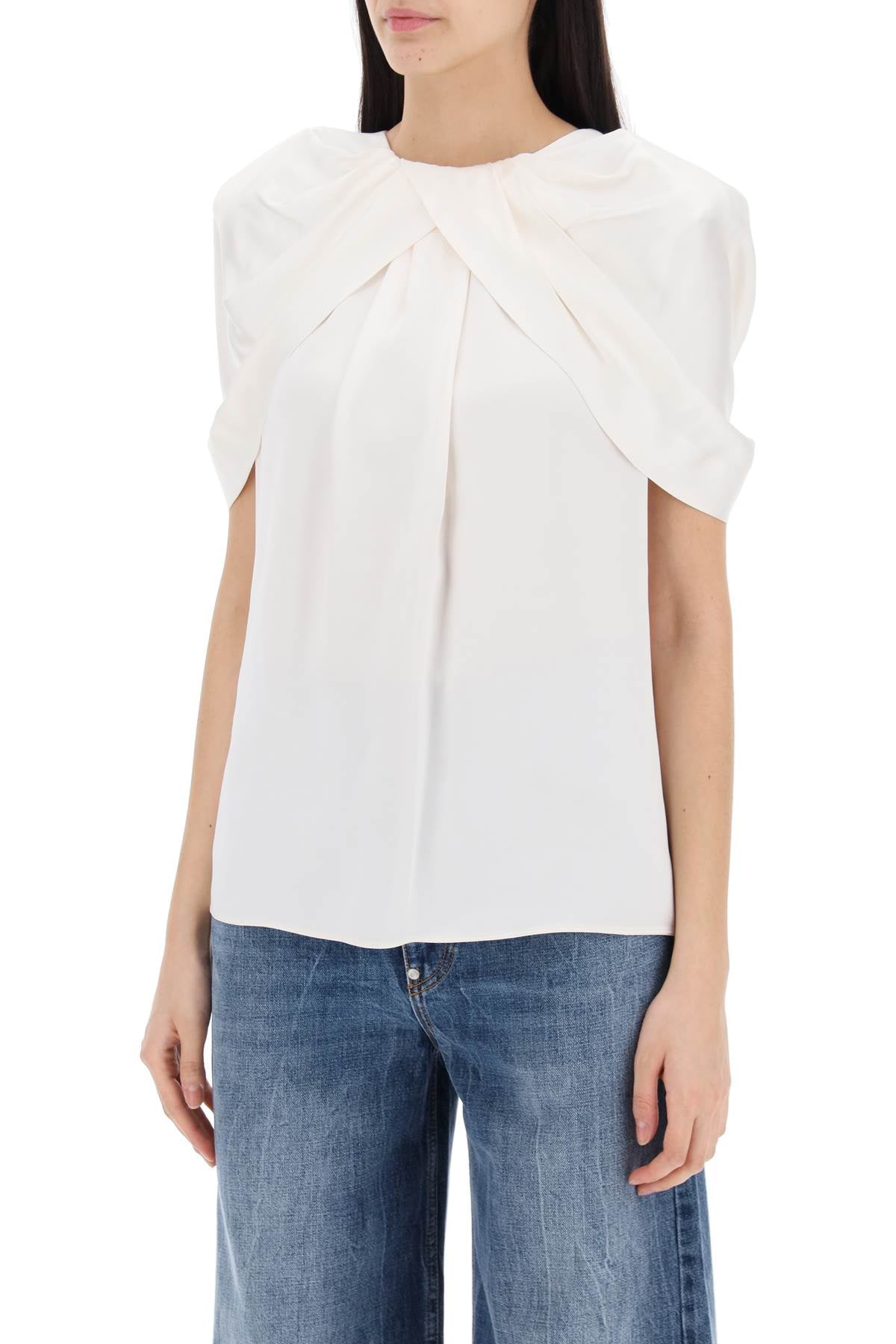 Stella McCartney satin blouse with petal sleeves Topwear Stella McCartney