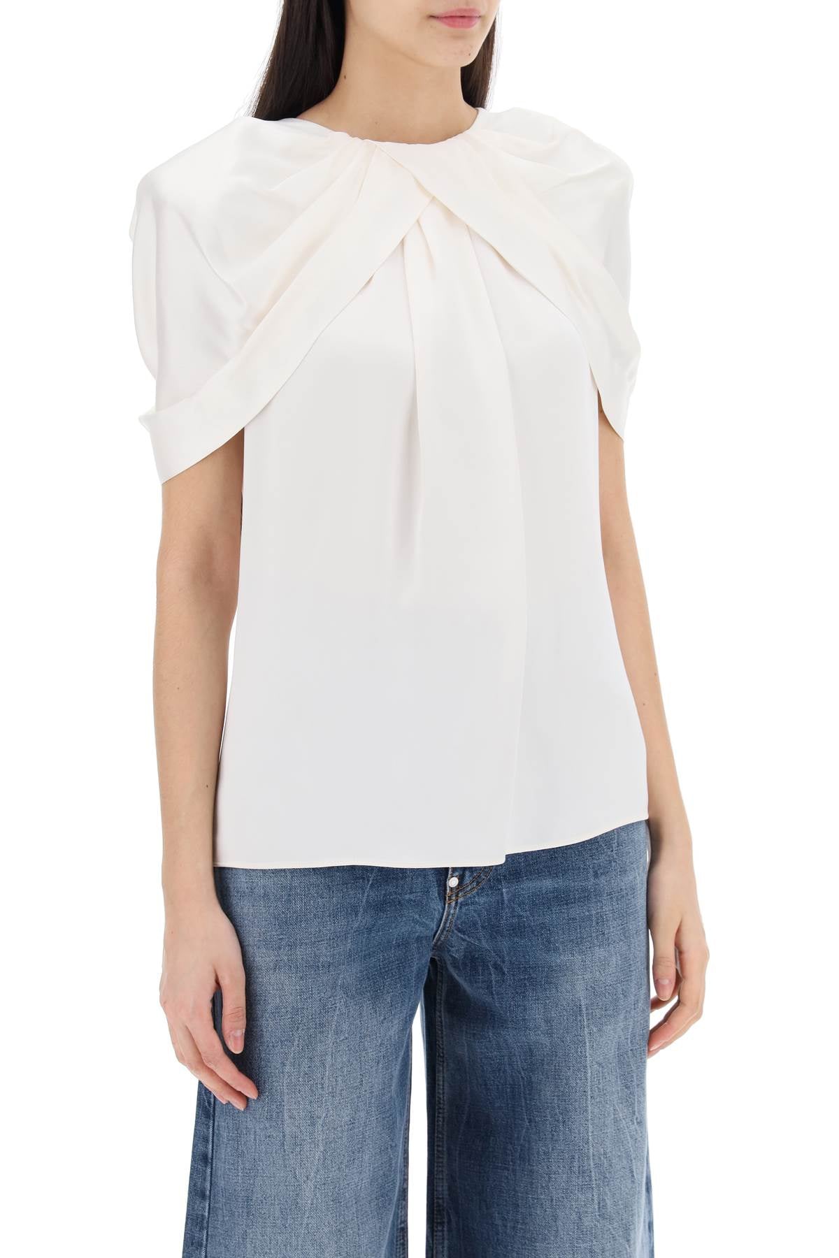 Stella McCartney satin blouse with petal sleeves Topwear Stella McCartney