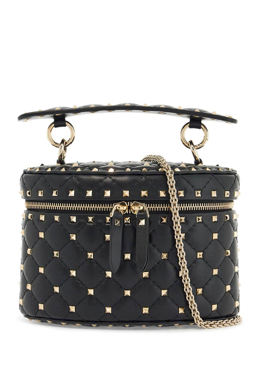 Valentino Garavani black quilted leather cylindrical vanity bag with chain Handbag Valentino Garavani