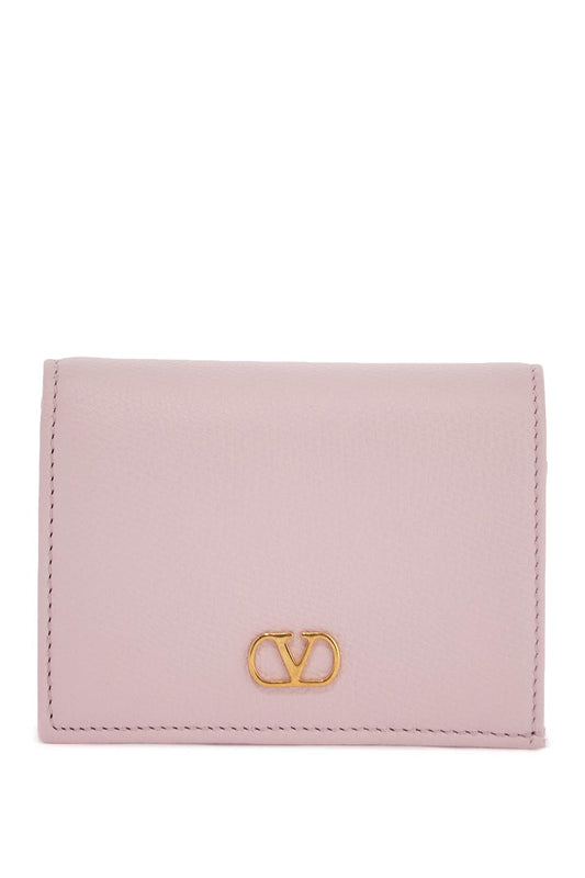 Valentino Garavani portafoglio francese compatto in pelle rosa quarzo Wallets Valentino Garavani