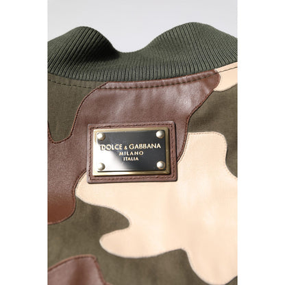 Dolce & Gabbana Multicolor Cotton Bomber Full Zip Jacket