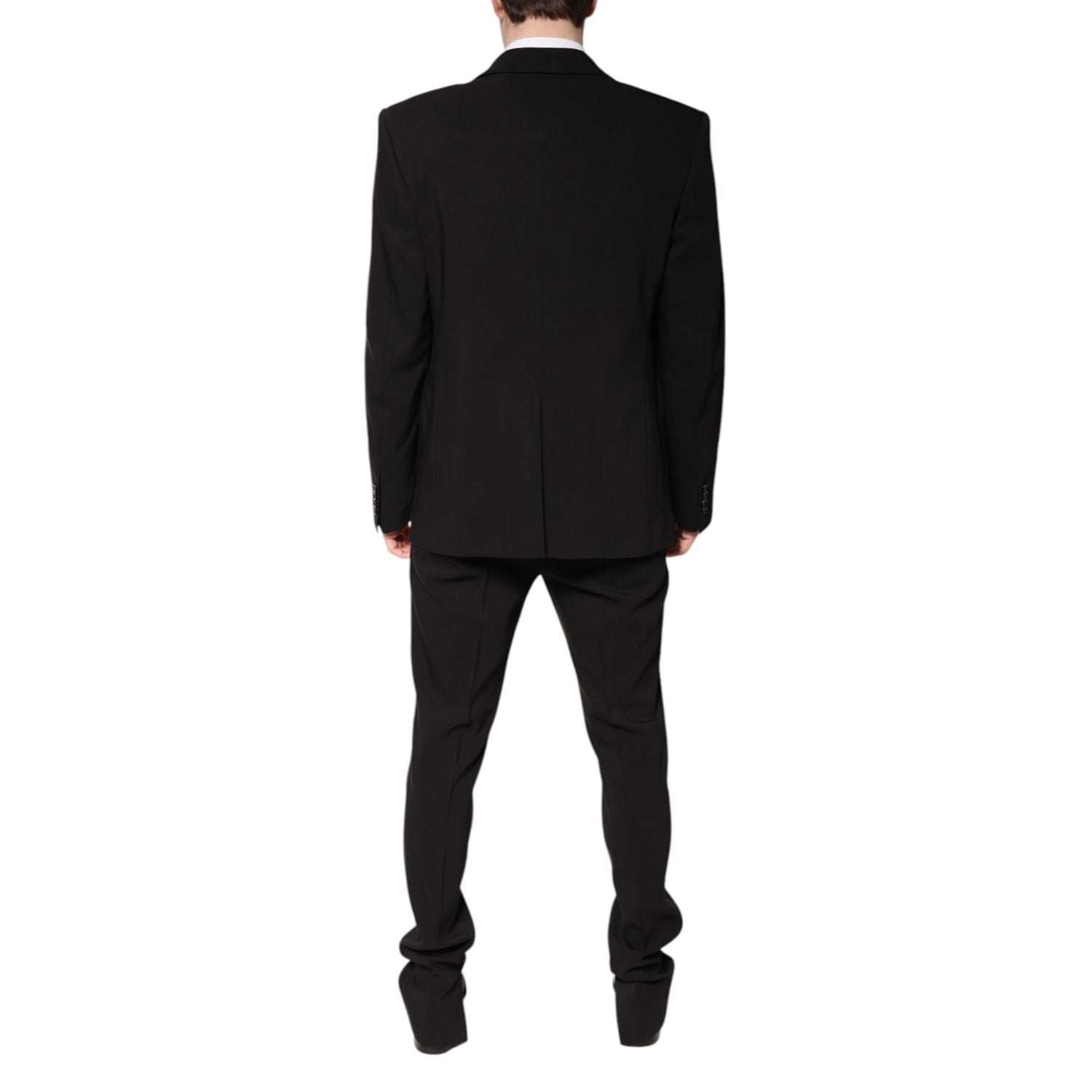 Dolce & Gabbana Black Cotton Single Breasted 2 Piece Suit