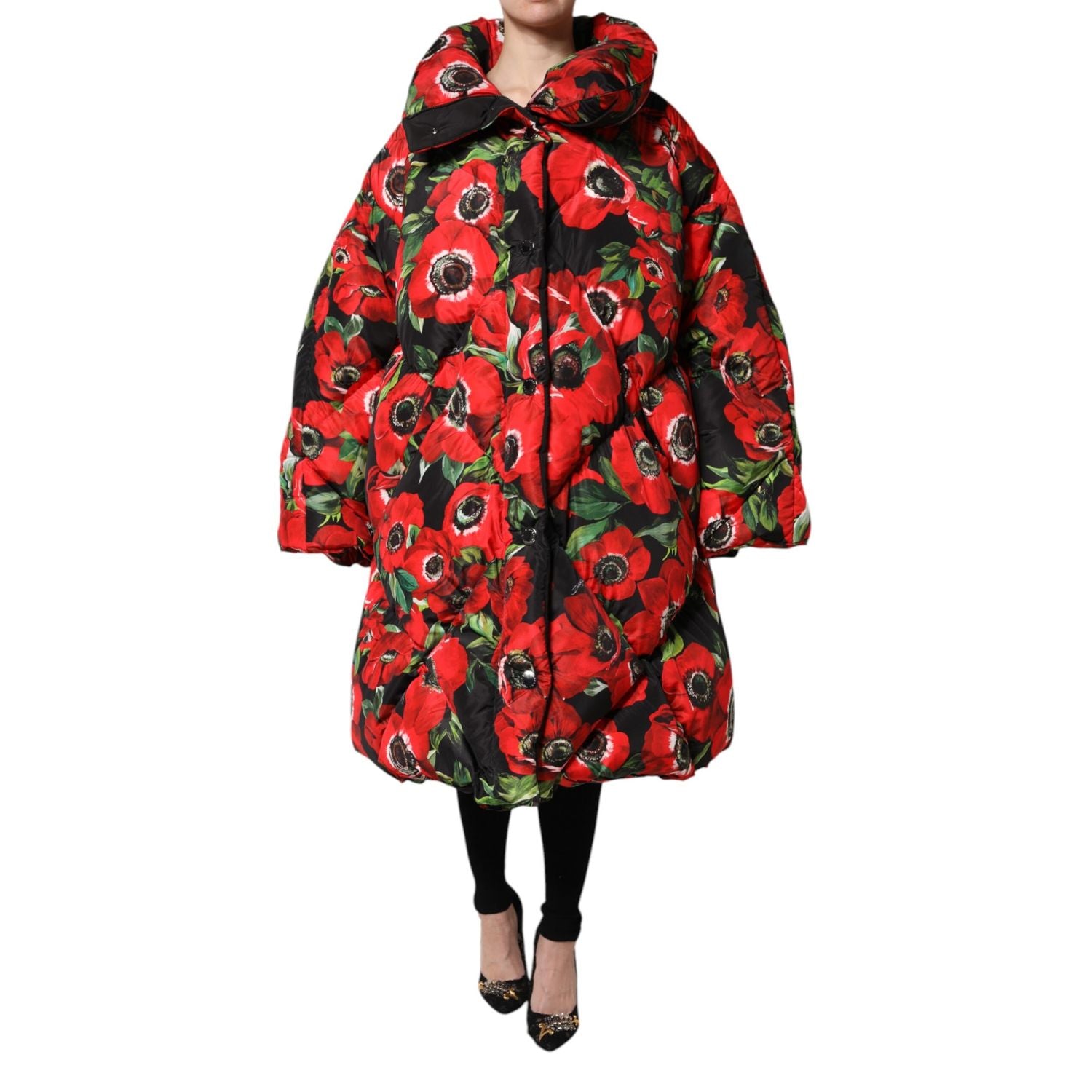 Dolce & Gabbana Multicolor Floral Full Zip Padded Jacket