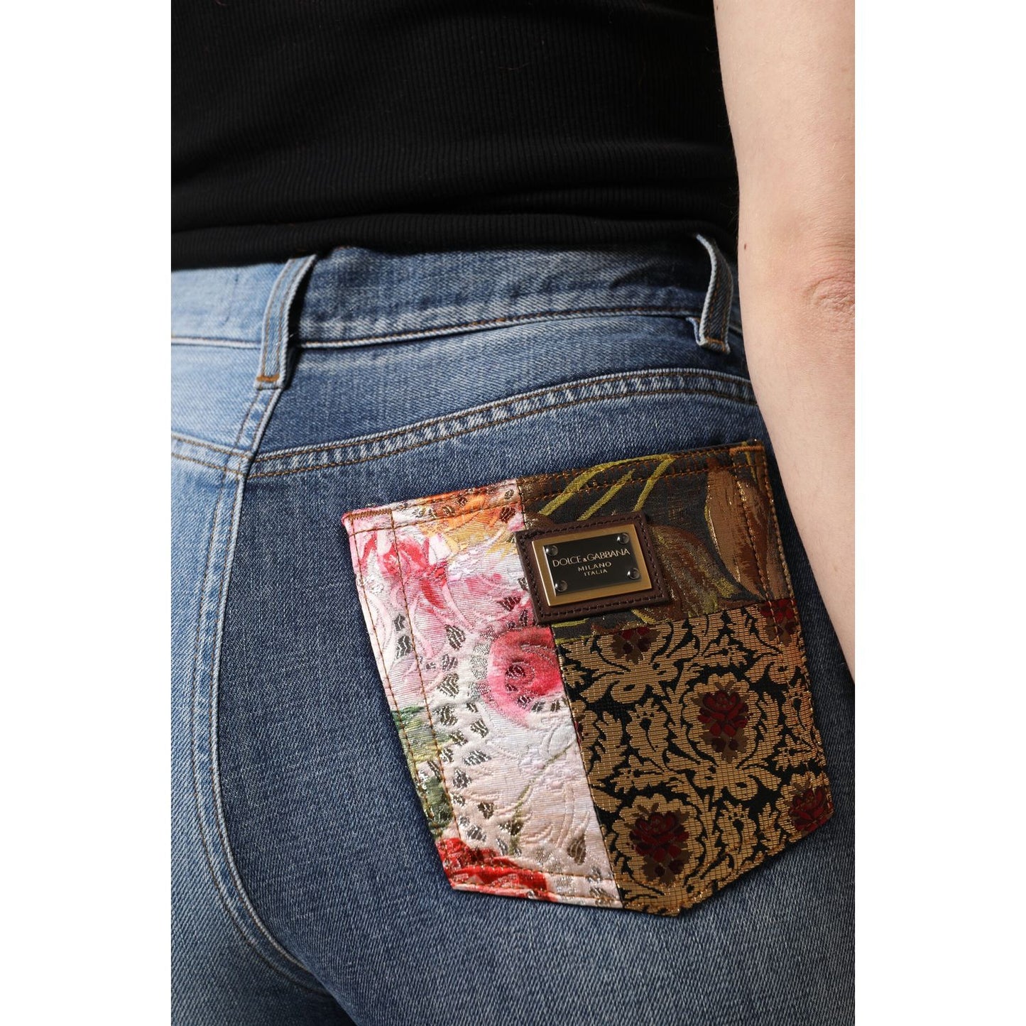 Dolce & Gabbana Multicolor Patchwork High Waist Denim Jeans