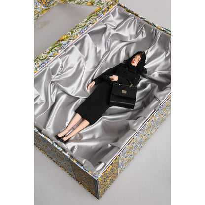 Dolce & Gabbana Black Dress Ceramic Porcelain Fashion Leather Sicily Dolls