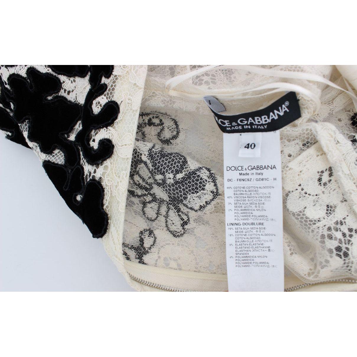 优雅花卉蕾丝盖袖长裙