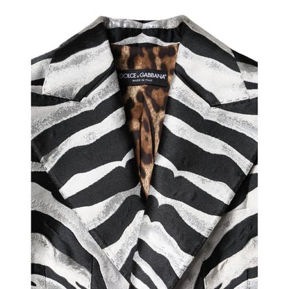 Dolce & Gabbana Black Silver Polyester Women Blazer Jacket