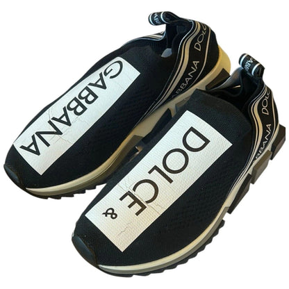 Dolce & Gabbana Black White Slip On Sorrento Sneakers Shoes