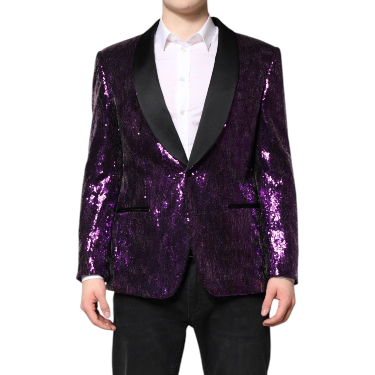 Dolce & Gabbana Purple SICILIA Sequin Embellish Coat Jacket