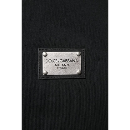 Dolce & Gabbana Black Logo Full Zip Hooded Men Sweatshirt Sweater