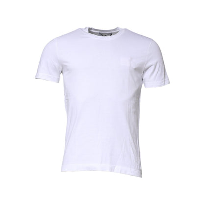 Dolce & Gabbana White Cotton Crew Neck Short Sleeves T-shirt