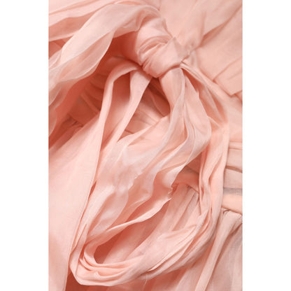 Dolce & Gabbana Pink Silk Chiffon A-line Pleated Midi Dress