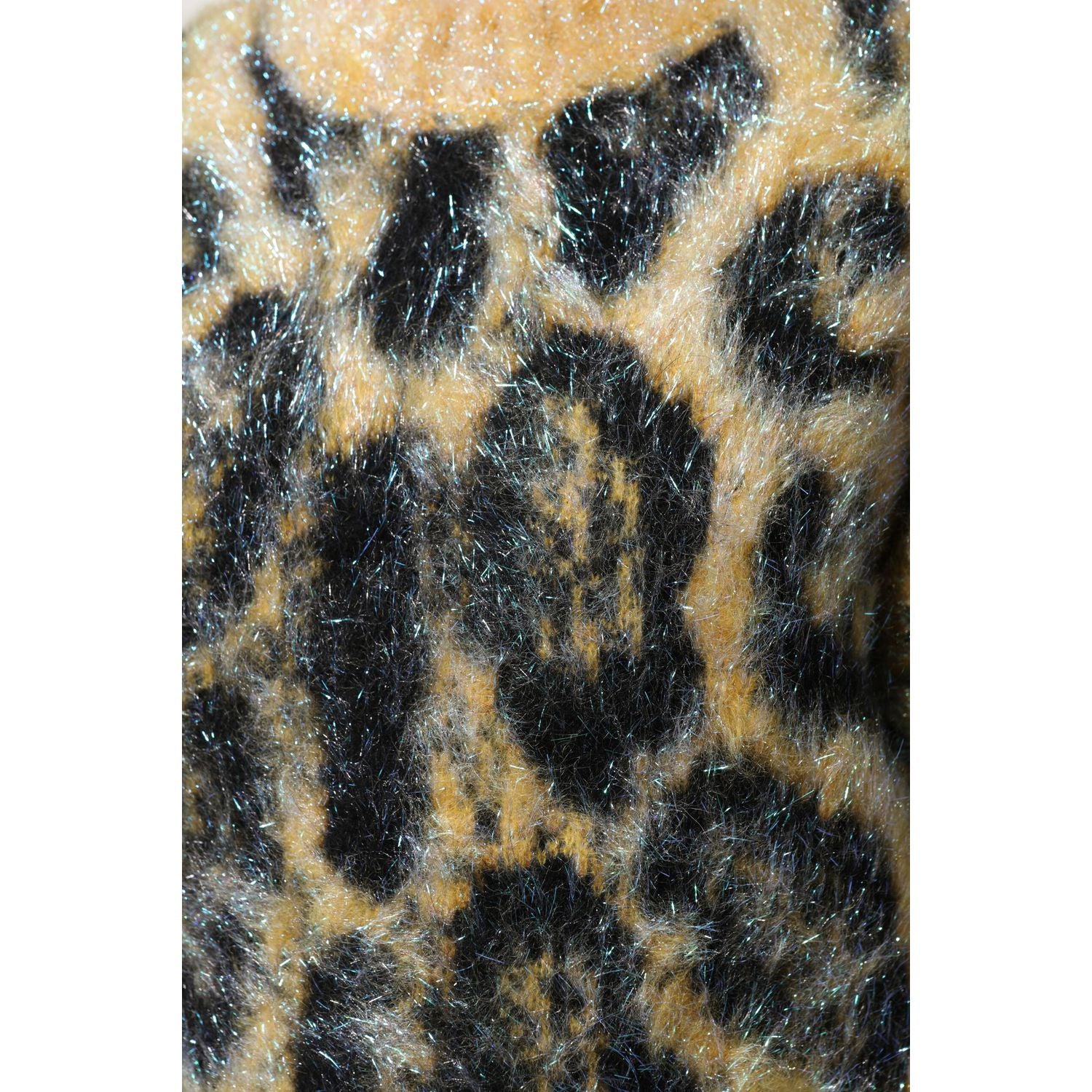 Dolce & Gabbana Multicolor Leopard Mohair Crew Neck Sweater