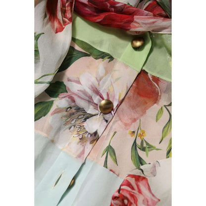 Dolce & Gabbana Multicolor Floral Patchwork Long Sleeves Top