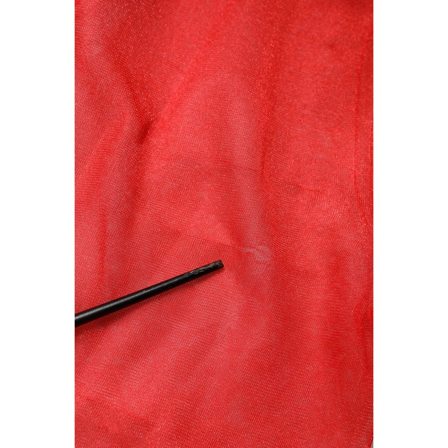 Dolce & Gabbana Red Tulle Turtleneck Long Sleeve Blouse Top