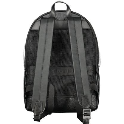 Tommy Hilfiger Black Polyurethane Men Backpack