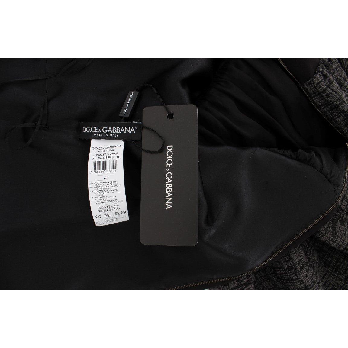 Dolce & Gabbana Black Gray Sheath Gown Full Length Dress