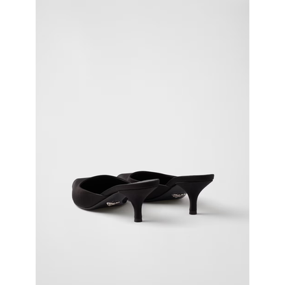 Prada Black Satin Sabot