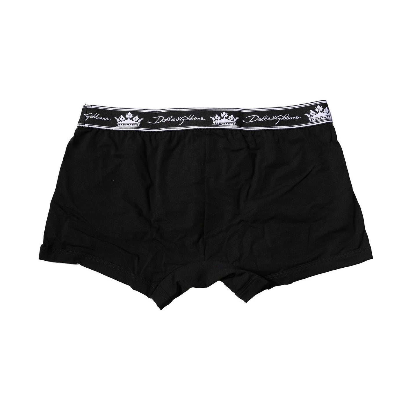 Dolce & Gabbana Black Cotton Stretch Regular Boxer Underwear