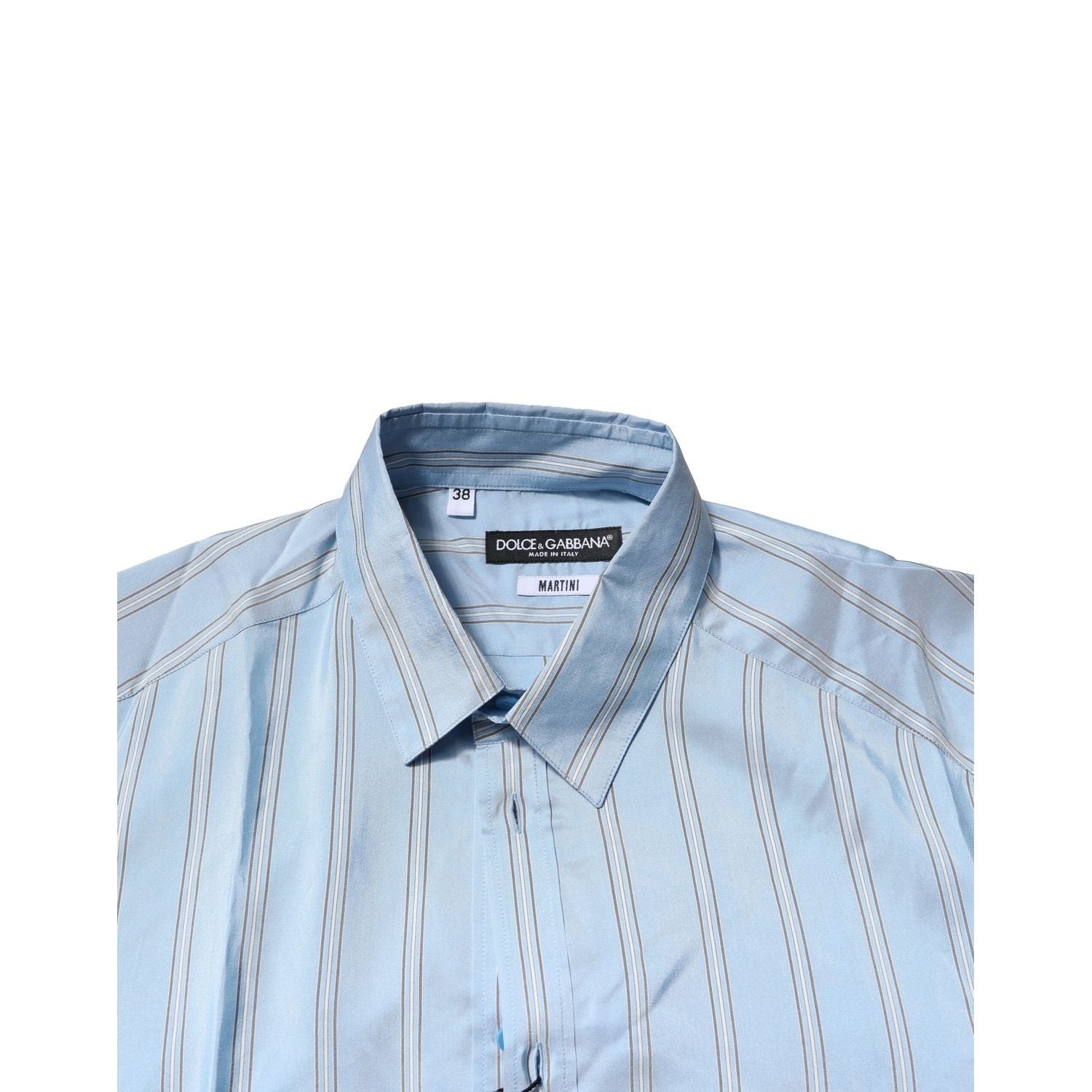 Dolce & Gabbana Light Blue MARTINI Striped Formal Dress Shirt