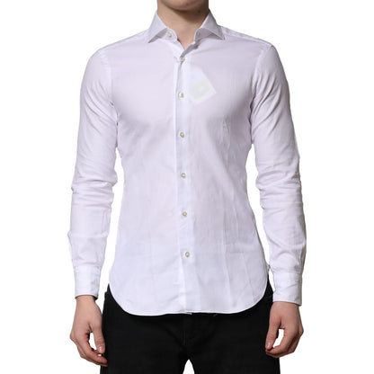 Barba Napoli White Long Sleeves Collared Dress Formal Shirt