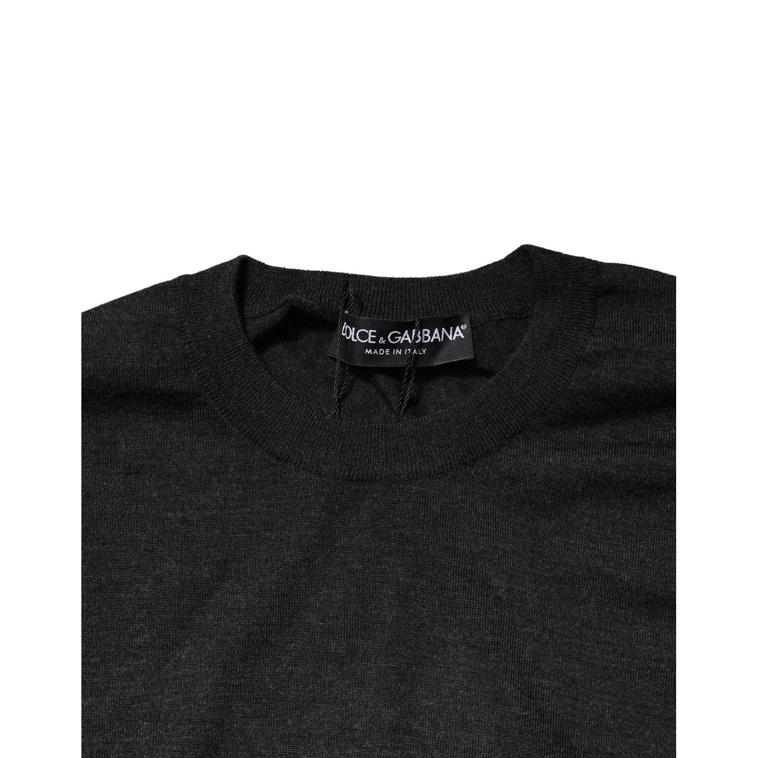 Dolce & Gabbana Gray Long Sleeve Crew Neck Pullover Sweater