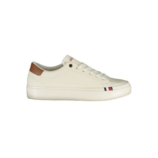 Tommy Hilfiger White Polyurethane Men Sneaker