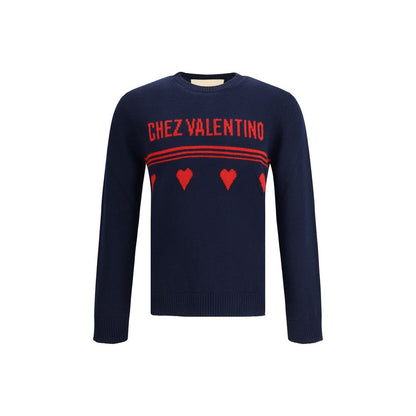 Valentino Blue Fleece Wool Sweatshirt