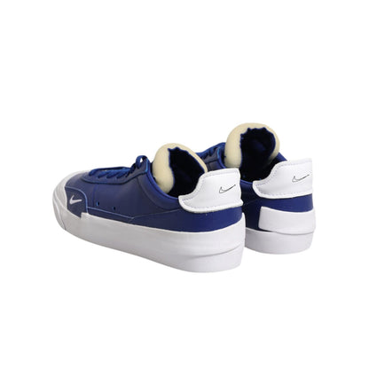 Nike White Blue Lace Up Low Top Drop-Type PRM Sneakers Shoes
