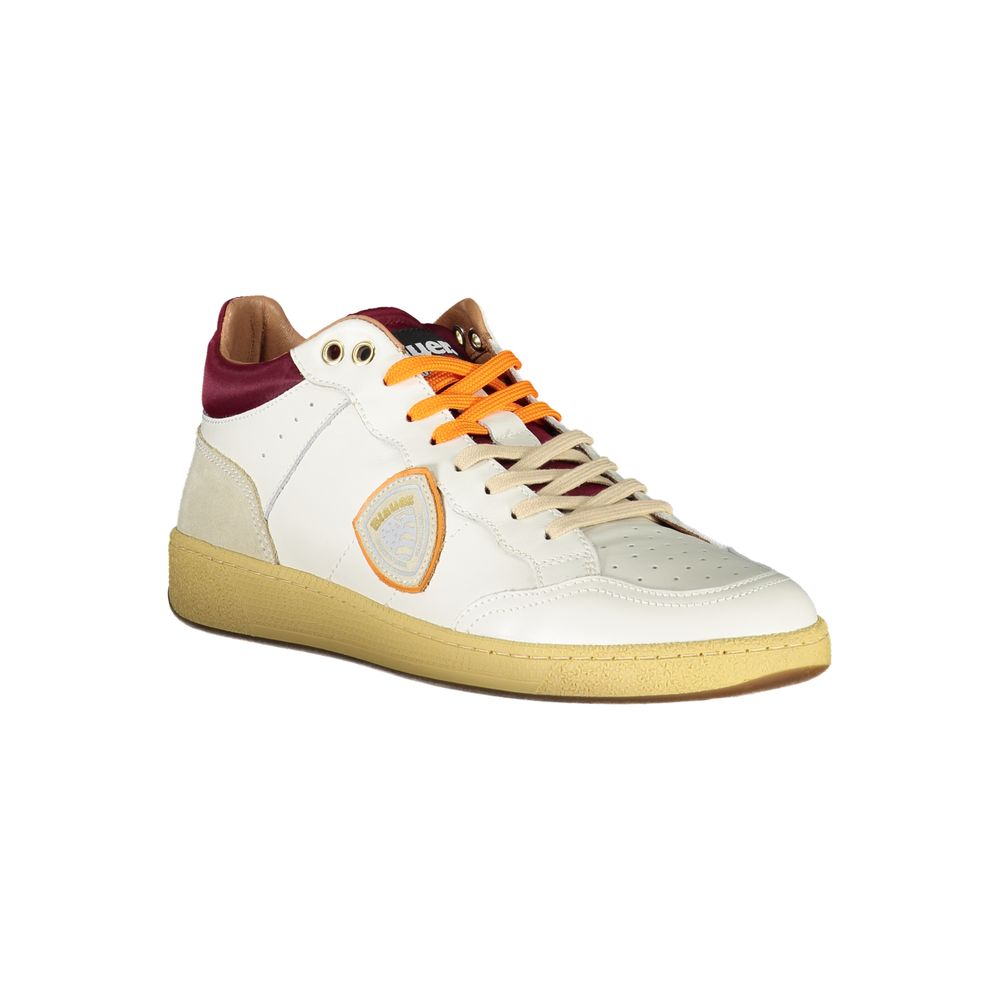 Blauer Bianco Leather Men Sneaker 1728,67403481248,Athletic - Sneakers - Shoes,Blauer,EU40/US7,EU41/US8,EU42/US9,EU45/US12,Men,New with tags,Shoes,Sneakers - Shoes,White