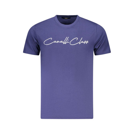 Cavalli Class Blu Cotton Men T-Shirt