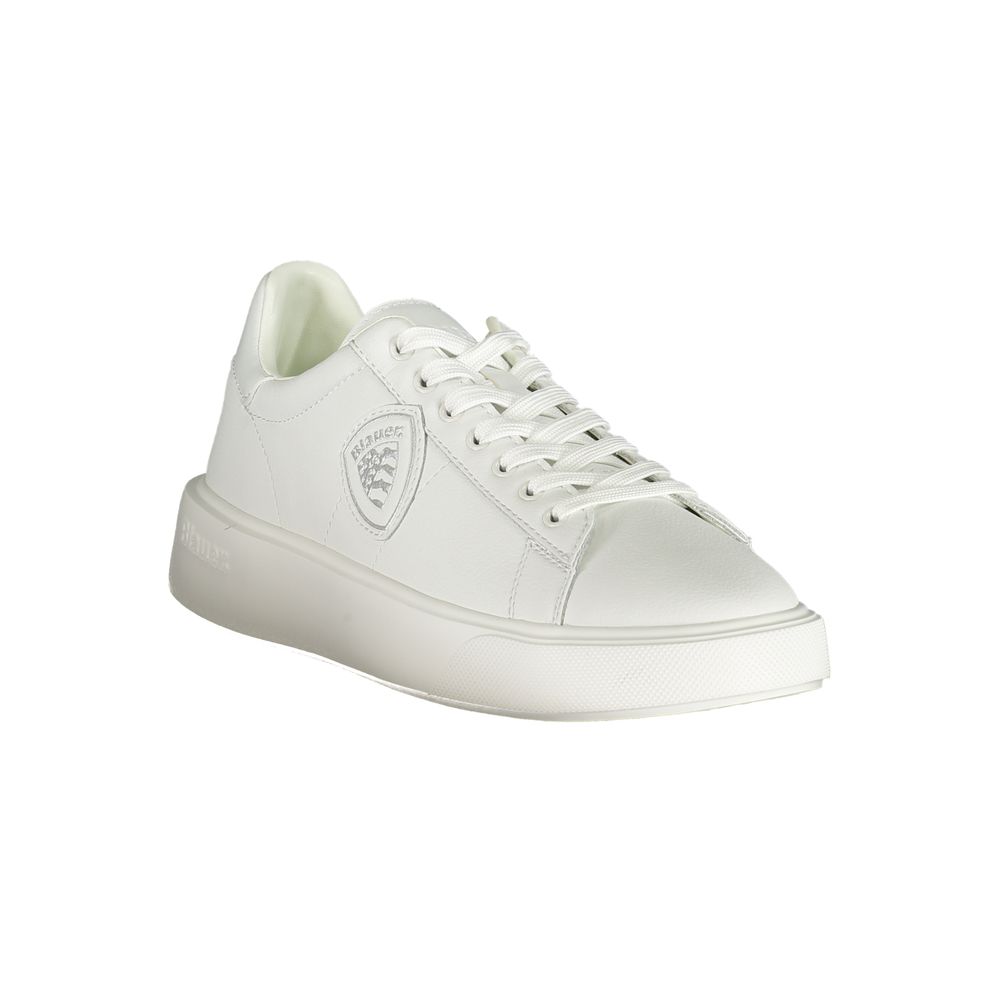 Blauer White Polyurethane Men Sneaker