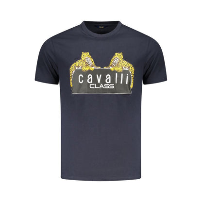 Cavalli Class Blu Cotton Men T-Shirt
