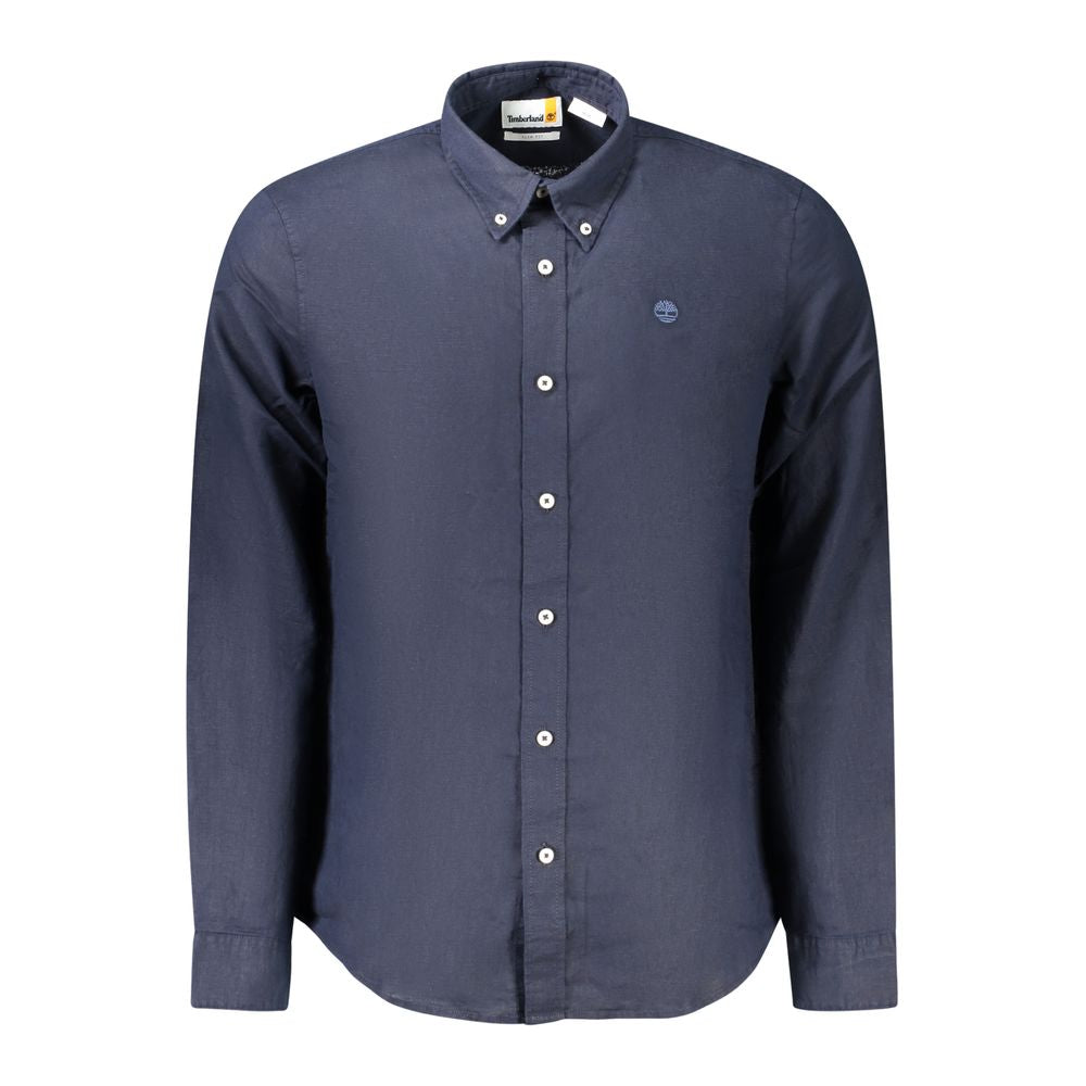 Timberland Blue Linen Men Shirt