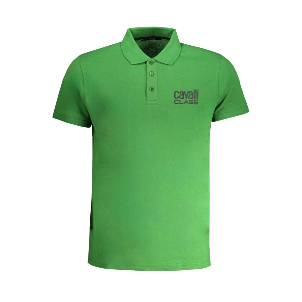 Cavalli Class Verde Cotton Men's Polo Shirt