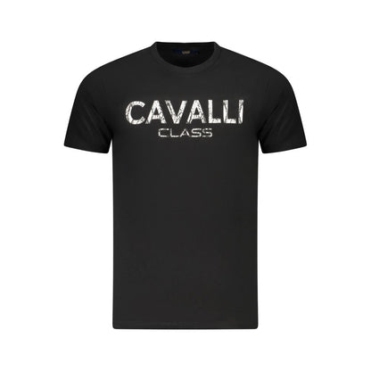 Cavalli Class Black Cotton Men T-Shirt