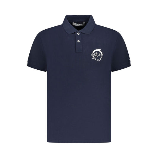 Trussardi Blu Cotton Men Polo