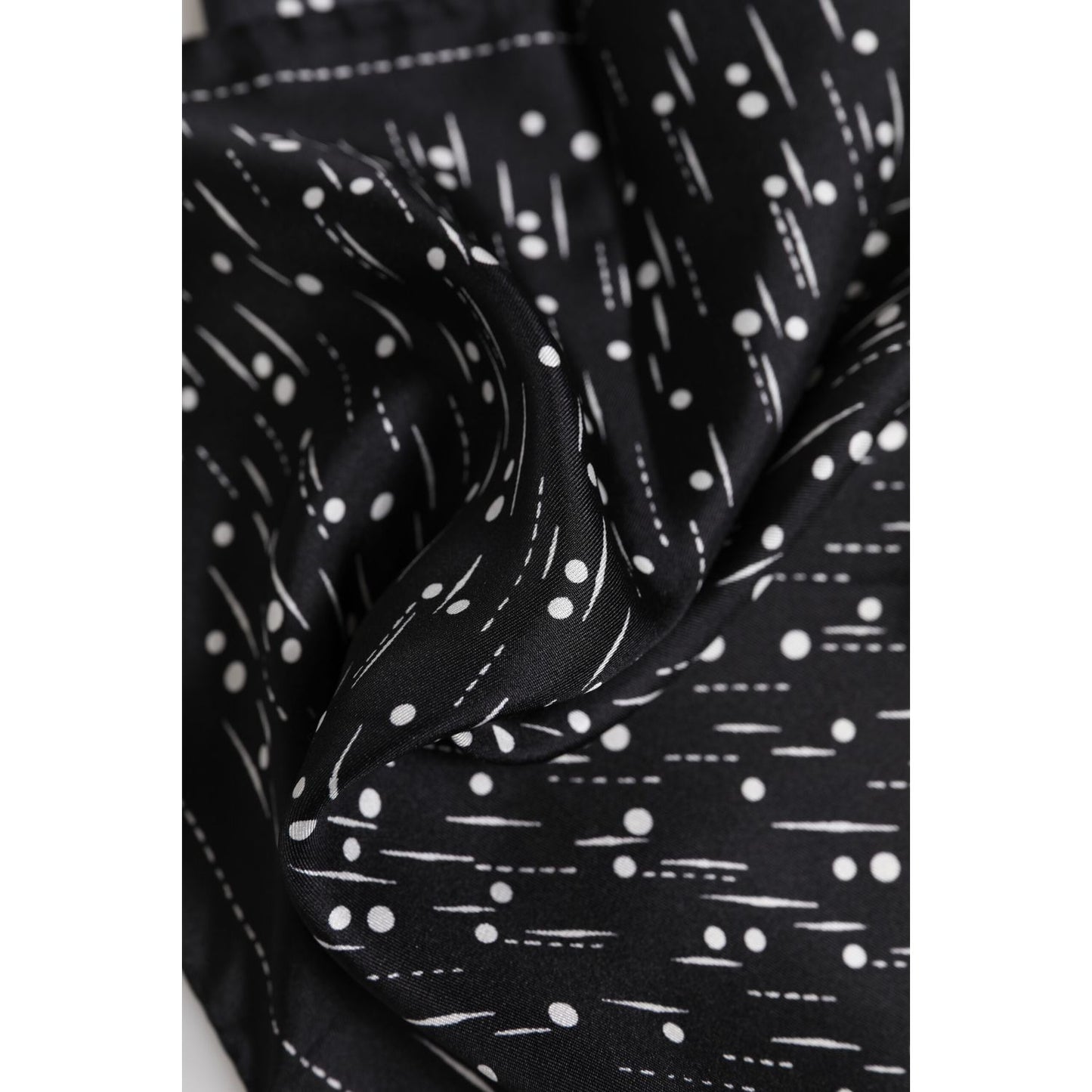 Dolce & Gabbana Black White Printed Square Men Foulard Scarf