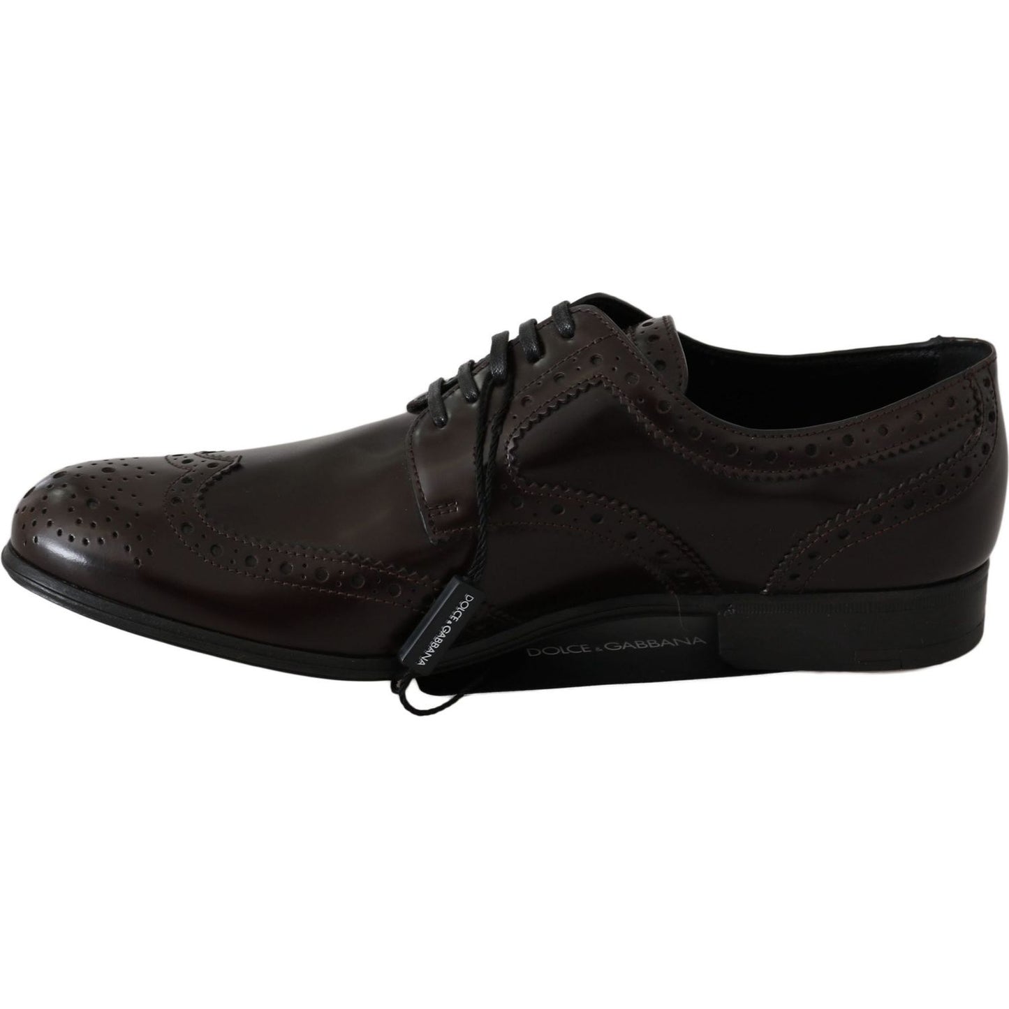 Dolce & Gabbana Elegant Brown Leather Oxford Flats Dolce & Gabbana