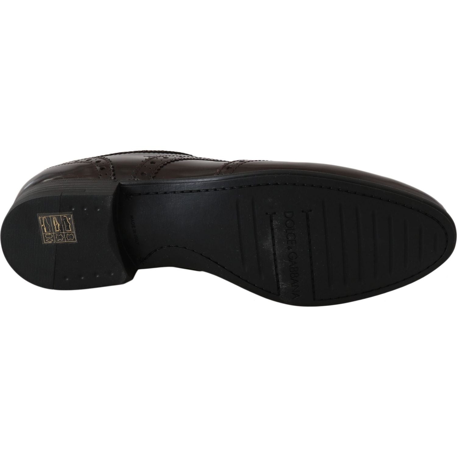 优雅棕色皮革牛津平底鞋