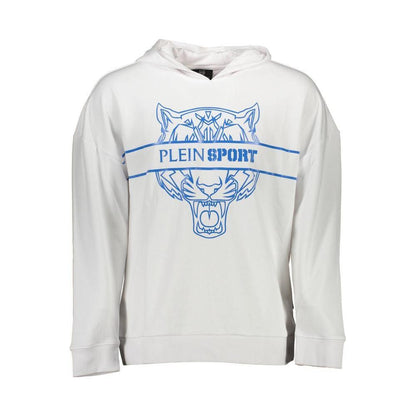 Plein Sport White Cotton Men's Hooded Sweatshirt
