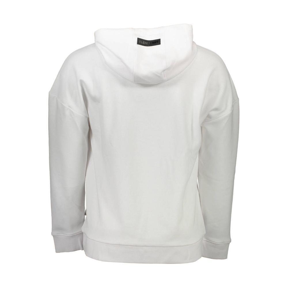 Plein Sport White Cotton Men's Hooded Sweatshirt
