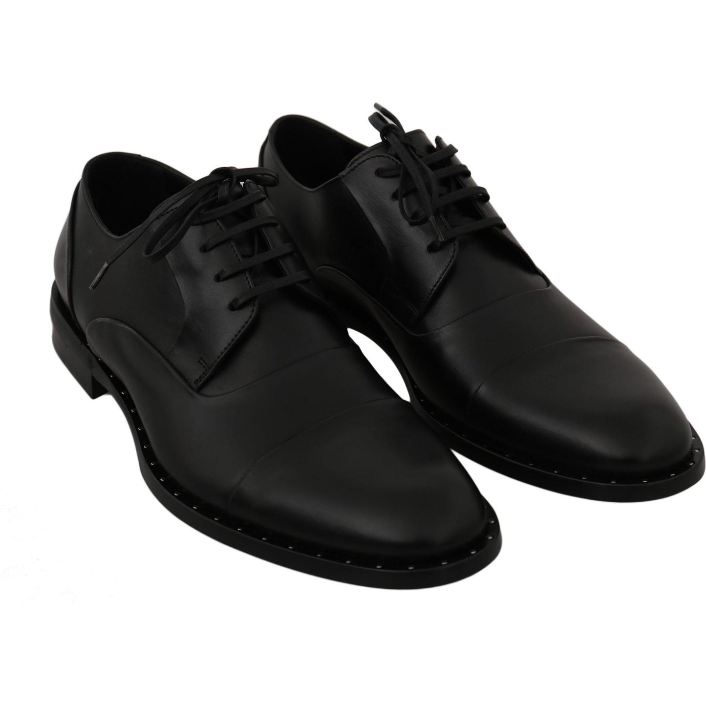 Dolce & Gabbana Black Leather Derby Formal Shoes