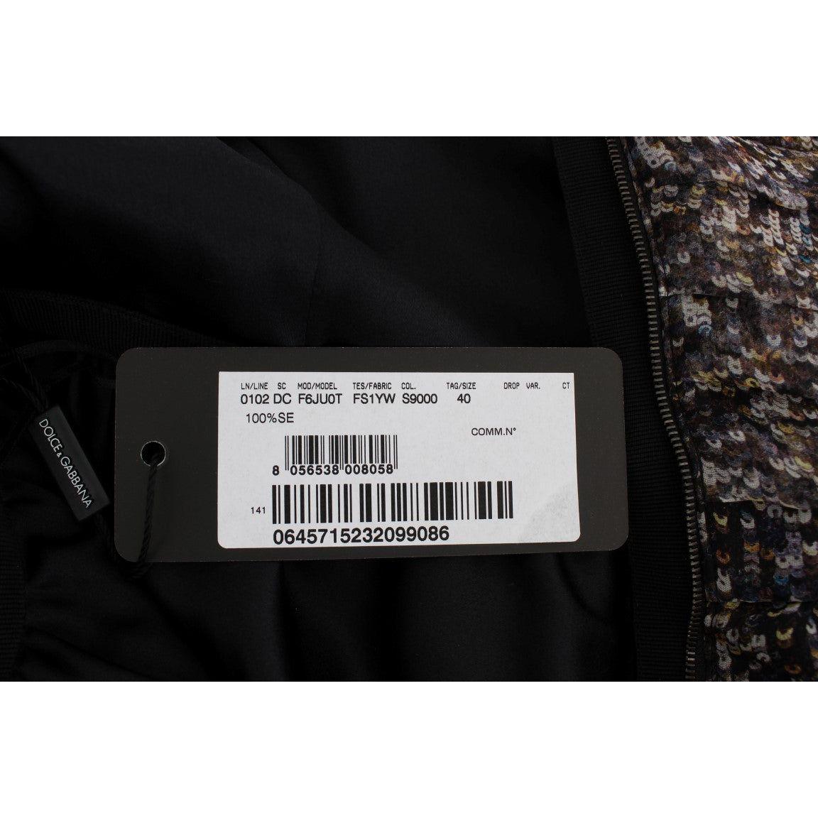 华丽亮片真丝长裙