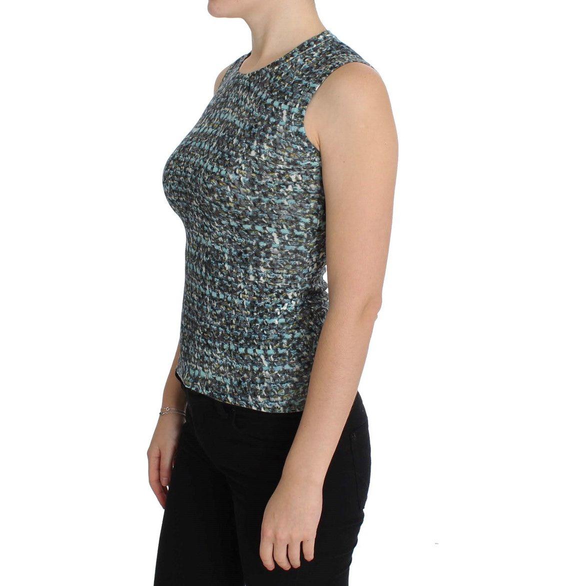 优雅蓝色羊毛背心套衫