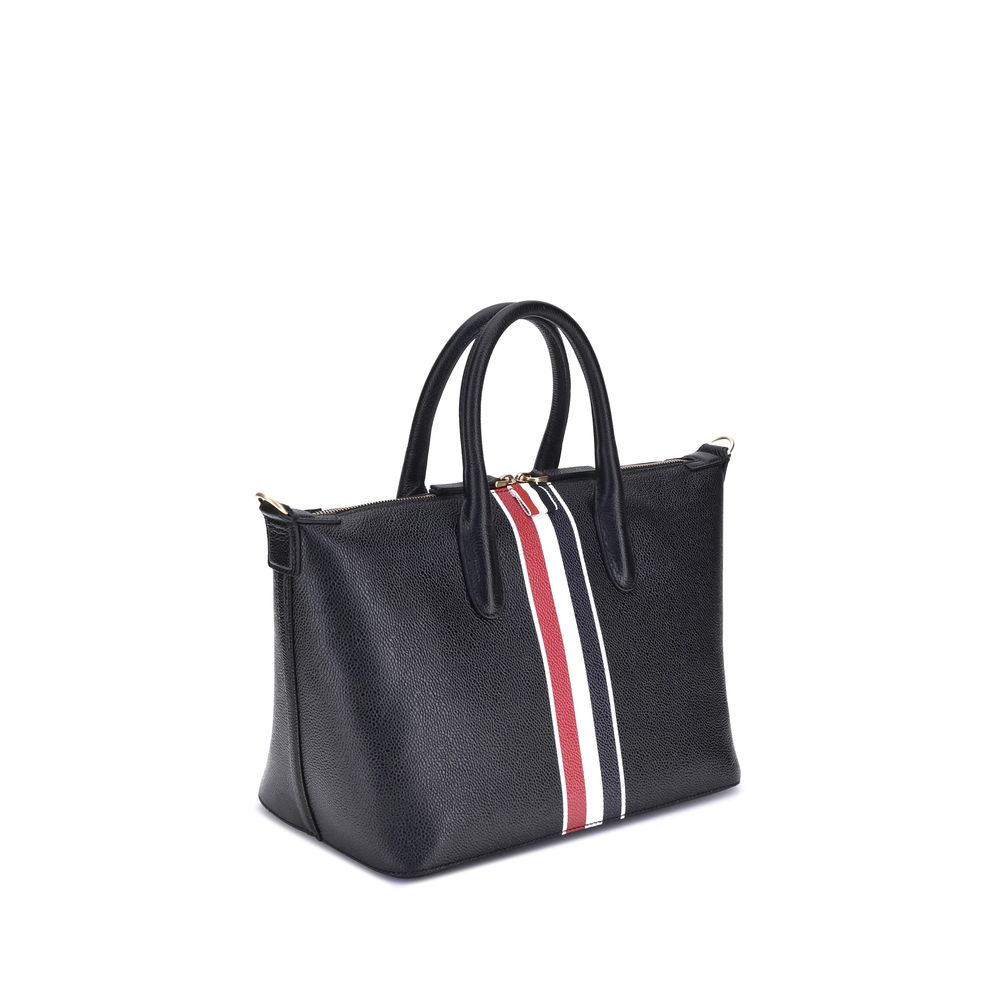 Thom Browne Black Calf Leather Bos Taurus Handbag