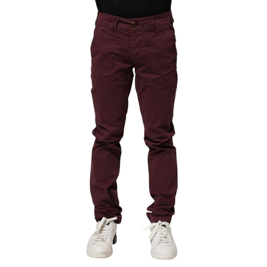 CYCLE Maroon Cotton Stretch Skinny Fit Men Denim Jeans