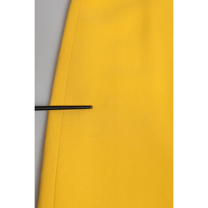 Dolce & Gabbana Yellow One Shoulder Side Slit Sheath Dress