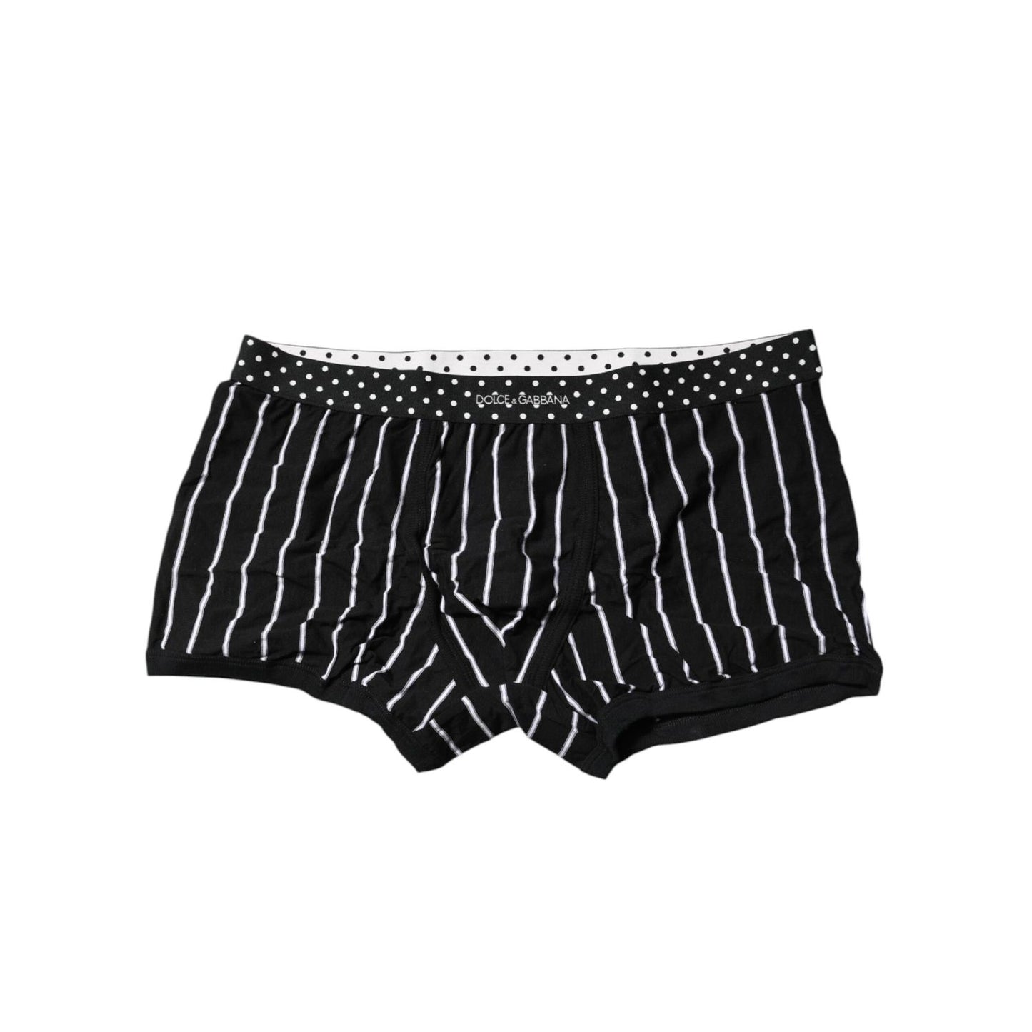Dolce & Gabbana Black White Striped Regular Boxer Underwear
