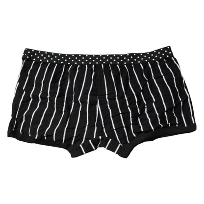 Dolce & Gabbana Black White Striped Regular Boxer Underwear